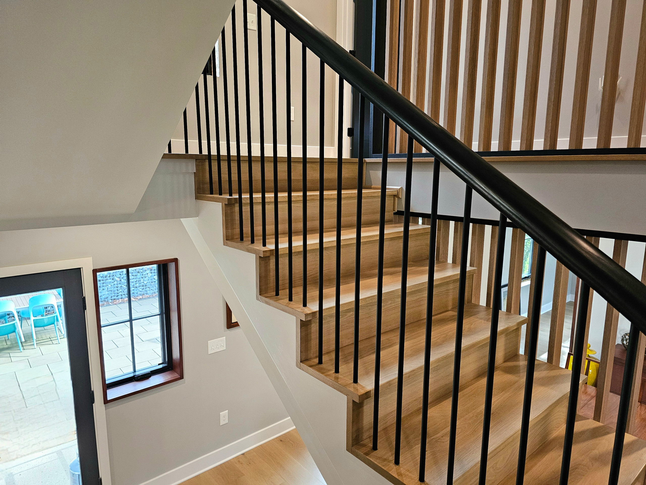115_Stunning Continuous Rail System on 3 Story Floating Stairs; Arlington, VA 22