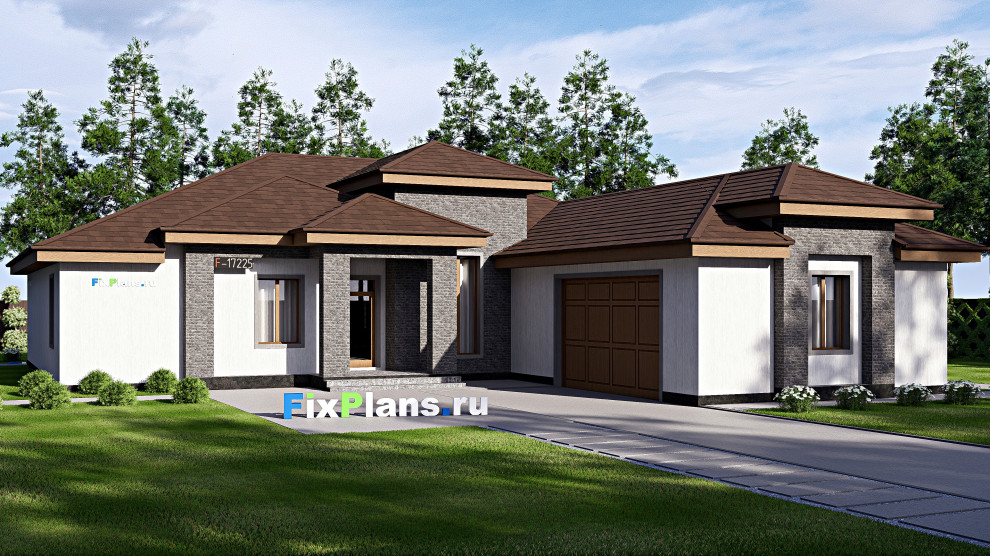 Проект одноэтажного дома 23х20м S286м2 F-17225