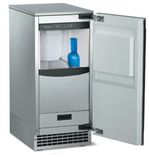 15" Brilliance Nugget Ice Machine w/ Gravity Drain, Stainless Steel Cabinet, Pan