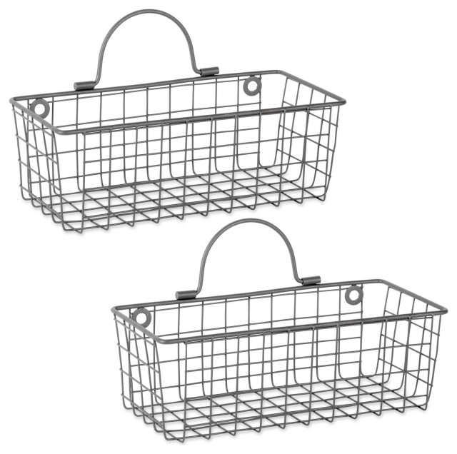 DII Wire Wall Basket, Set of 2 Small Gray