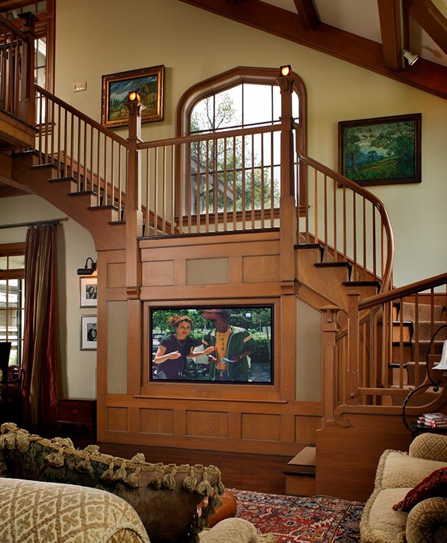 Art Nouveau Tudor Interior - Craftsman - Home Theater - Other - by ...