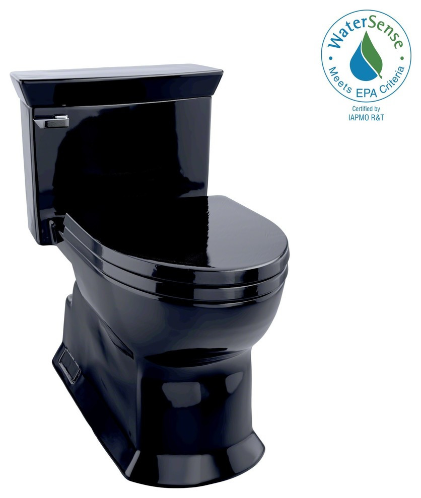 Toto Eco Soire 1Piece Elongated 1.28 GPF Skirted Toilet, Ebony Black