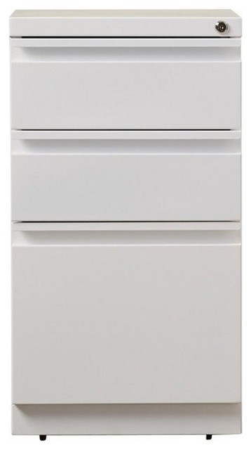 Pemberly Row 3 Drawer Steel File Cabinet In White