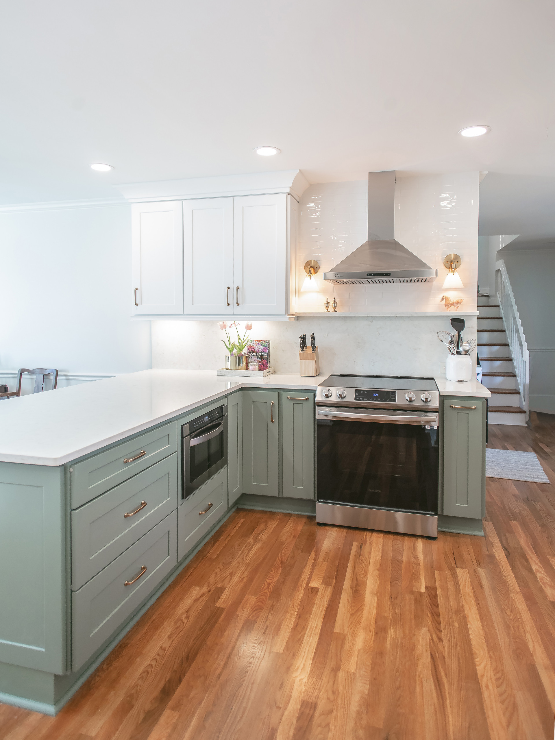 EAST COBB green and white kitchen