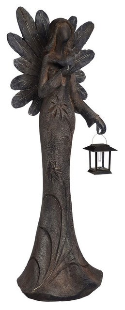 Angel Garden Statue with Solar Lantern, 42" High