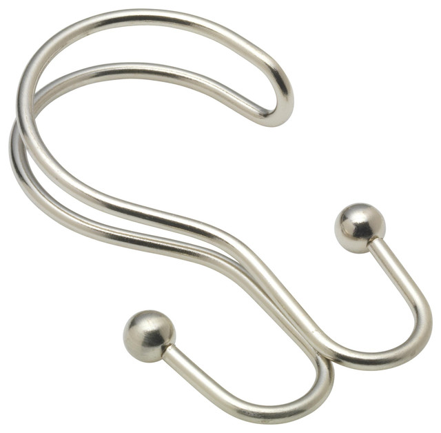 Carnation Home Double Shower Curtain Hook In Brushed Nickel Carnation Home Double Shower Curtain Hook Brushed Nickel