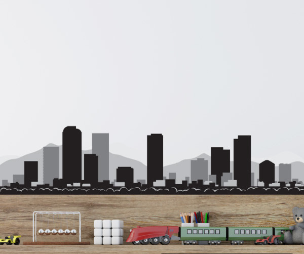 Denver Colorado Skyline Vinyl Wall Decal or Car Sticker SS064EY, 15 in. Contemporary Wall