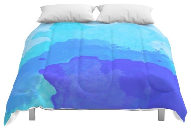 Society6 Beach Bright Blue Comforter Contemporary Comforters