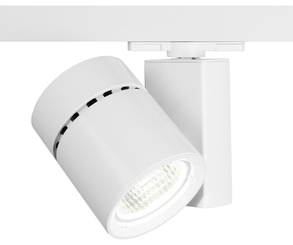 Exterminator II LED Track Lighting, White Contemporary Track Heads