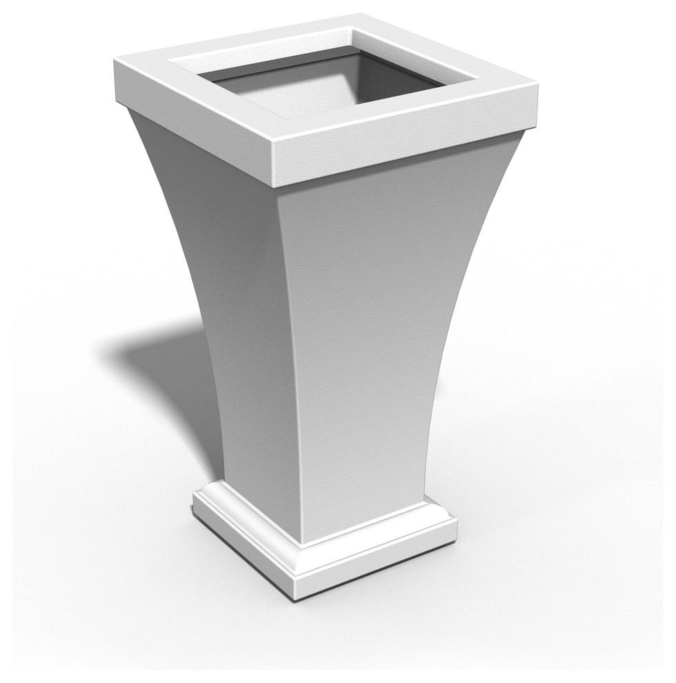 Mayne Bordeaux 28" Tall Weatherproof Modern Plastic Planter in Black