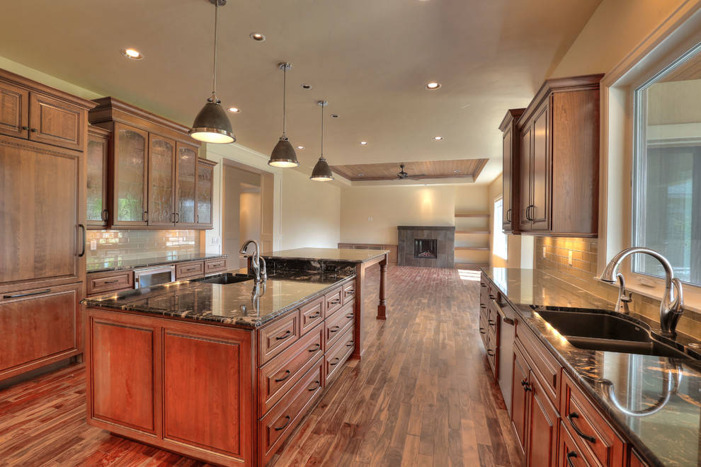 Example of a transitional kitchen design in Seattle