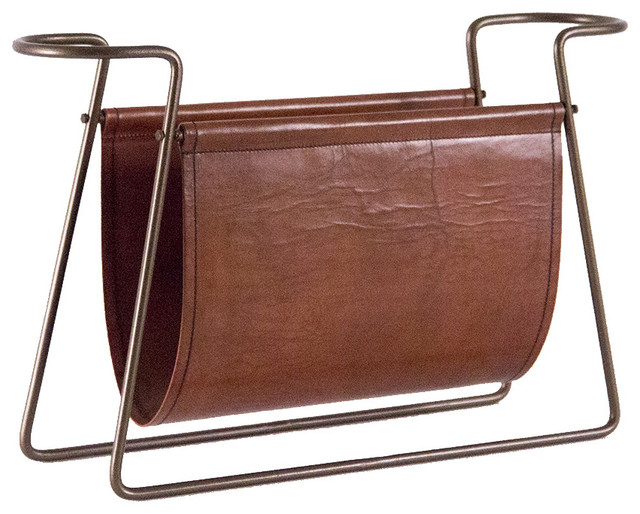 Connaught Leather Magazine Rack - Contemporary - Magazine Racks - by ...
