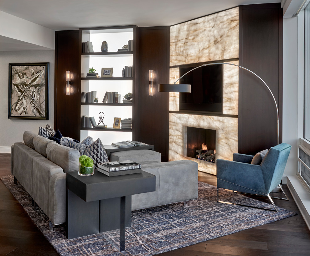 Inspiration for a contemporary living room remodel in Chicago