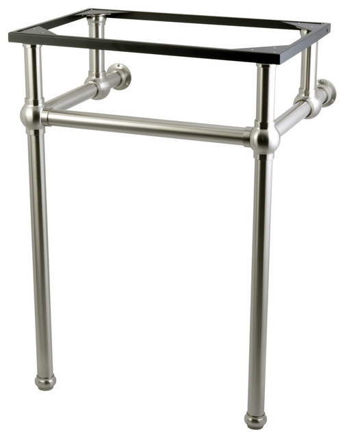 Fauceture Console Sink Holder With Brass Pedestal Satin Nickel Transitional Bathroom Vanities And Sink Consoles By Shopladder