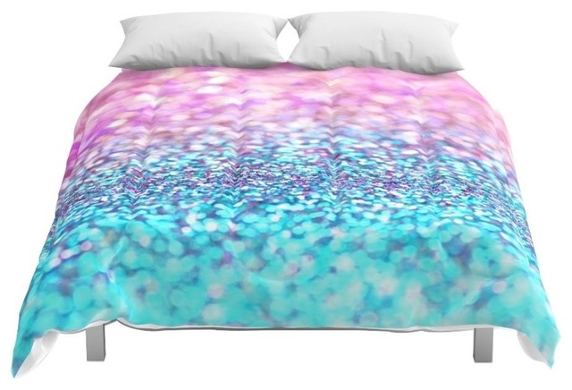Society6 Pastel Sparkle Photograph Of Pink And Turquoise Comforter