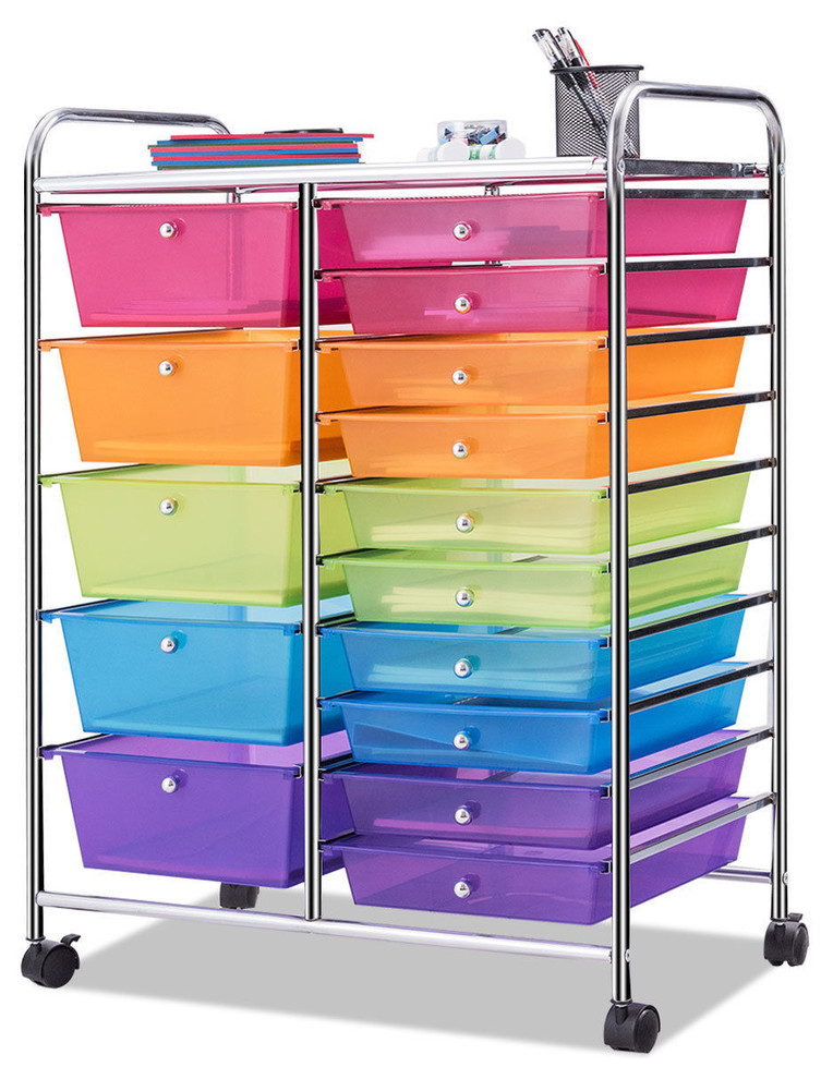 6 Drawer Rolling Storage Cart Tools Scrapbook Paper Office School Organizer New