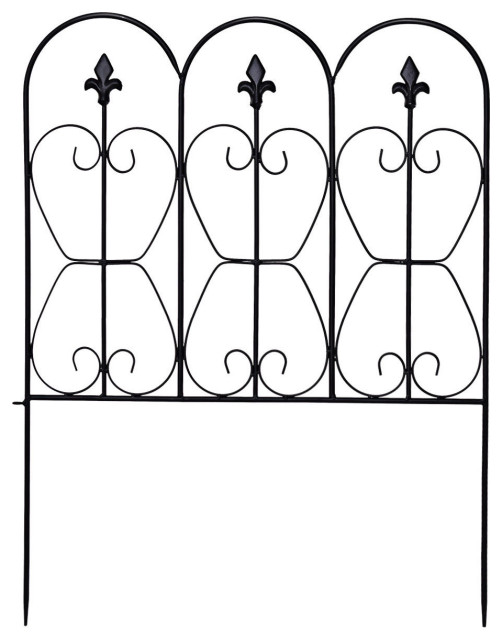 Costway 32in X 10ft Folding Decorative Garden Fence Set 5 Coated Metal 