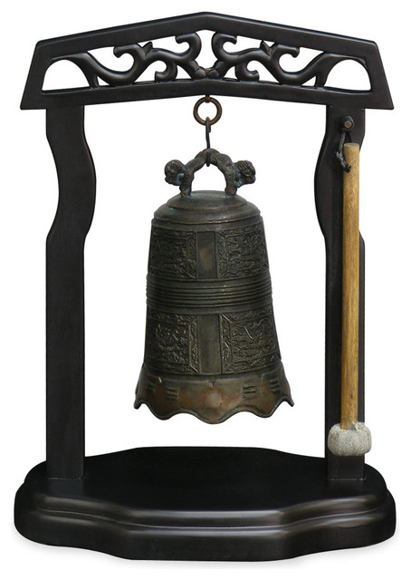 Bronze Temple Bell With Stand