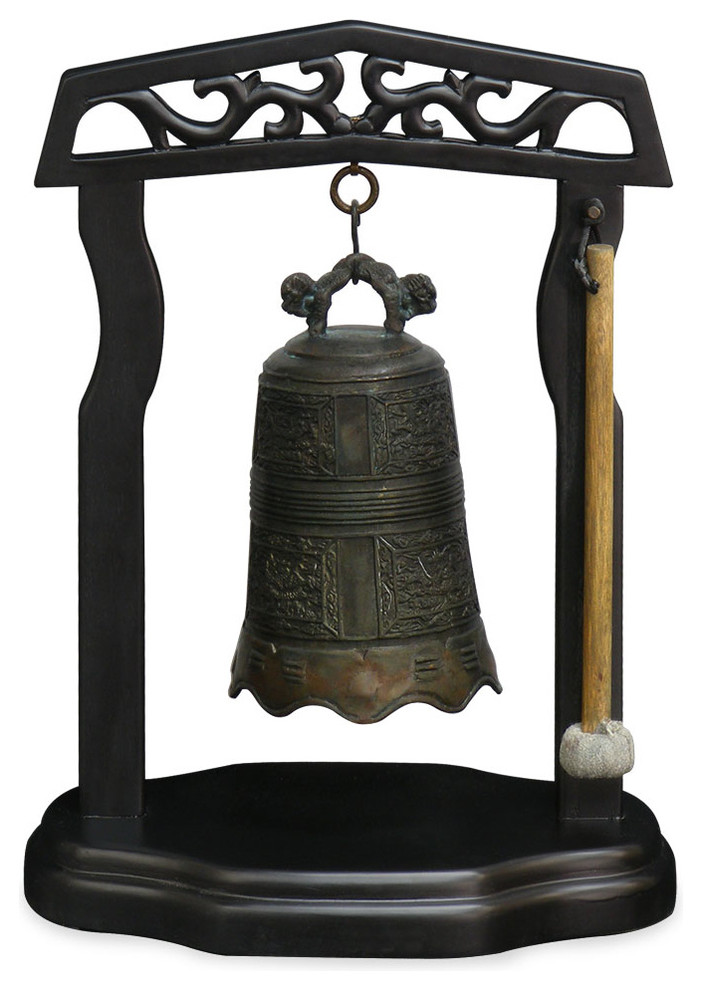 Bronze Temple Bell With Stand
