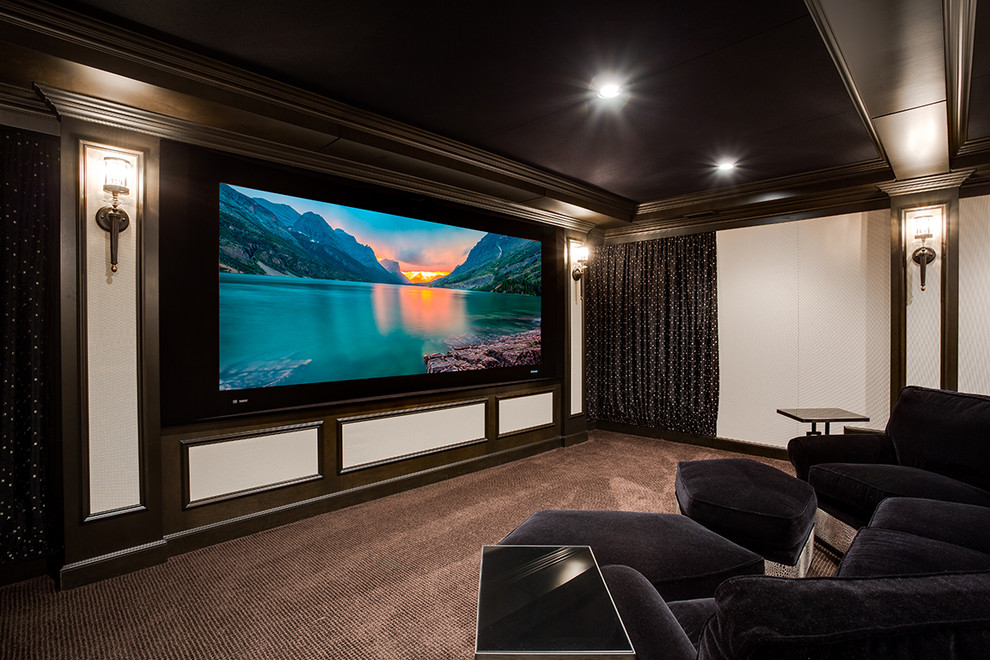 Inspiration for a timeless home theater remodel in Baltimore