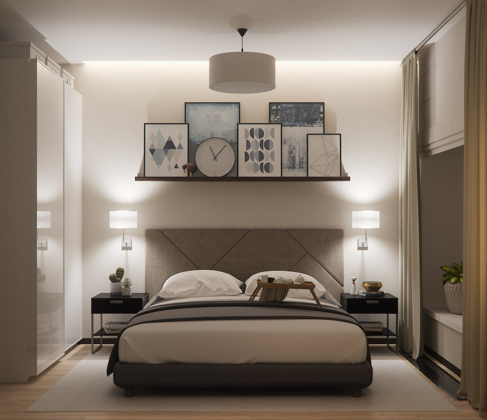 Проект небольшой квартиры с панорамными окнами и видом на лес.