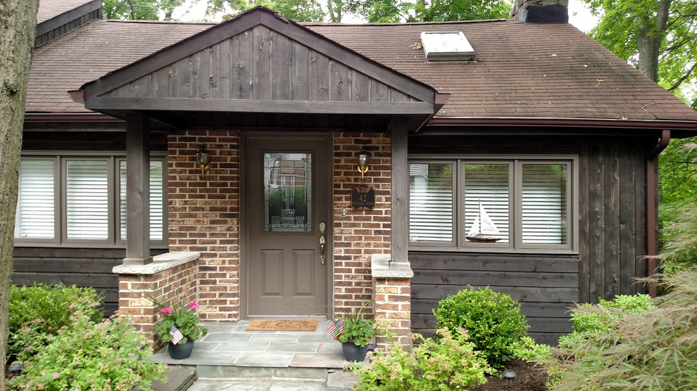 Need help with front door color for dark brown cedar house?