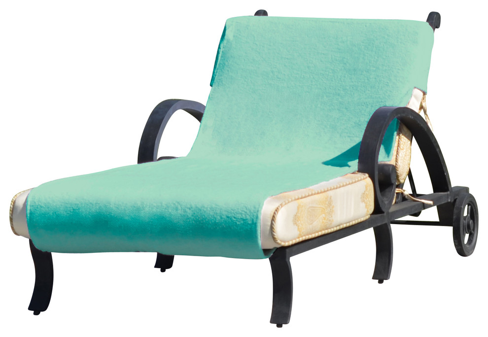 Standard Size Monogram Aqua Chaise Lounge Cover, 32"x102