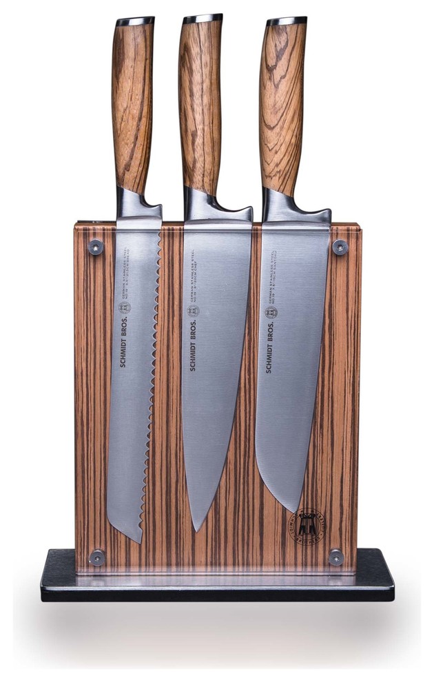 Schmidt Brothers Cutlery Zebra Wood 7 Piece Knife Block Set