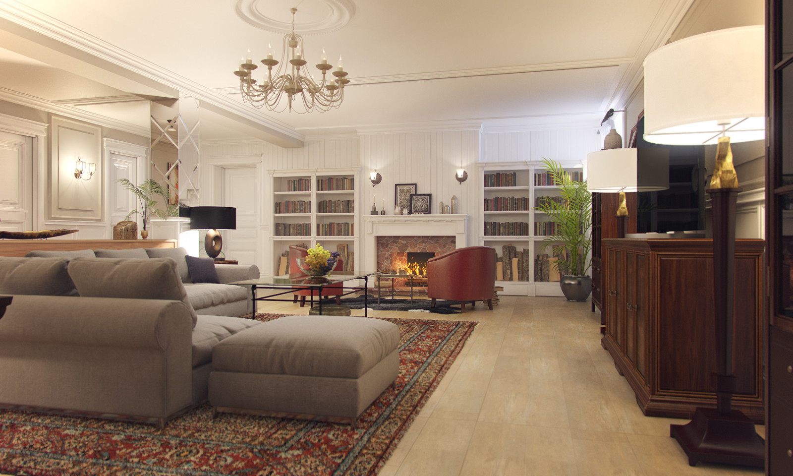 Гостиная на цоколе