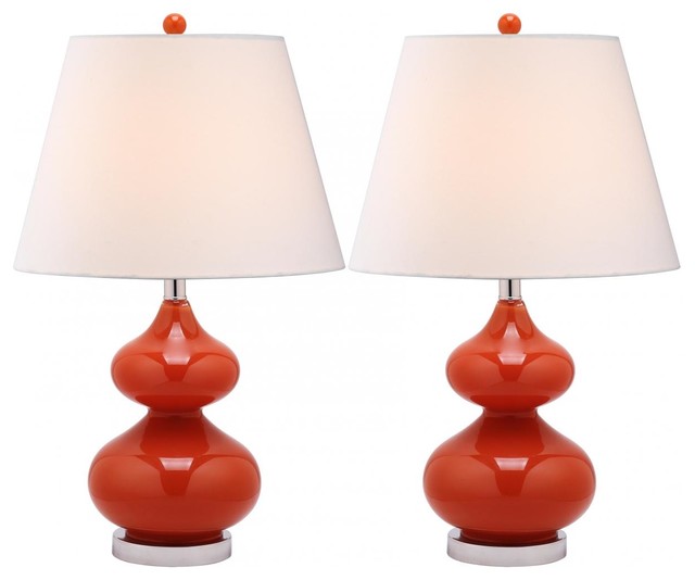 Eva Double Gourd Glass Lamp (Set Of 2) LIT4086 - Blood Orange