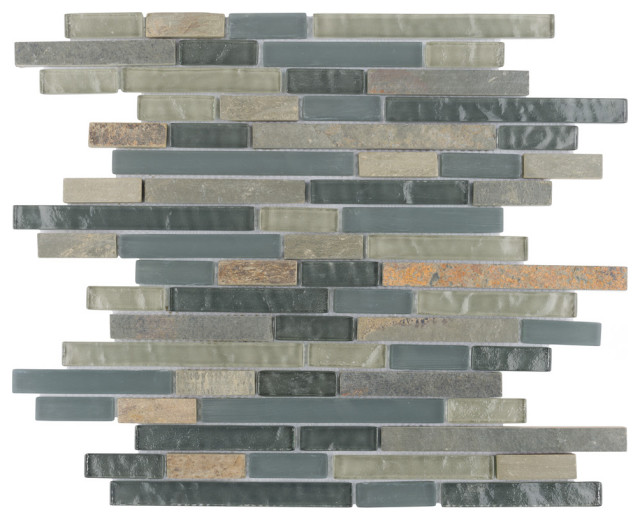 Tessera Piano Glass/Stone Wall Tile (0.99 sqft./each) Contemporary