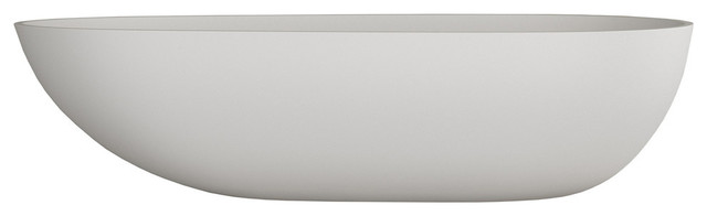 Stonekast Ovale Sit on Basin, White Matte, 600 mm