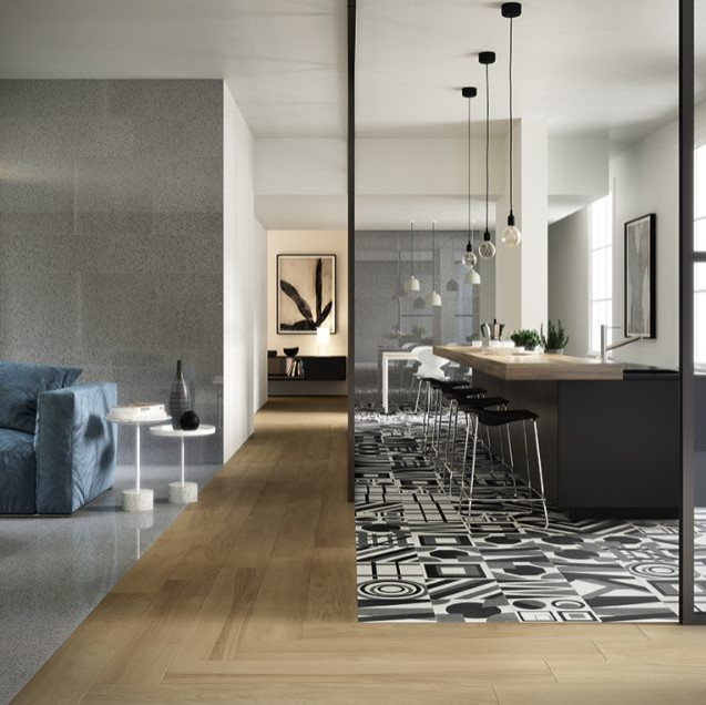 Transitional home design photo in Miami