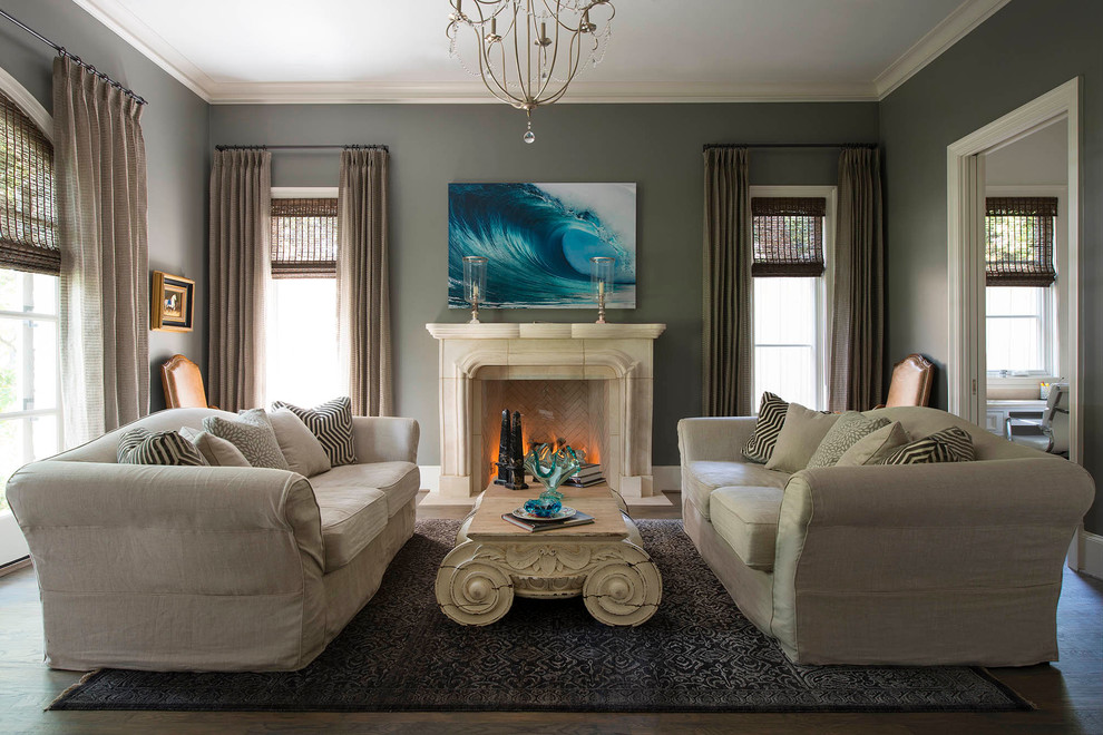 Inspiration for a timeless living room remodel in Dallas