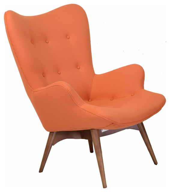 Contour Chair, Orange - Midcentury - Armchairs And Accent Chairs - by The  Khazana Home Austin Furniture Store | Houzz