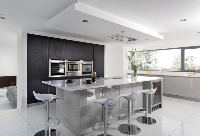 Modern gloss grey kitchen contemporaneo-cocina