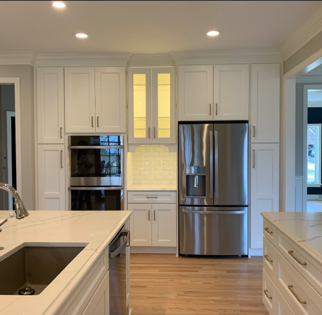 Back wall transitional-kitchen