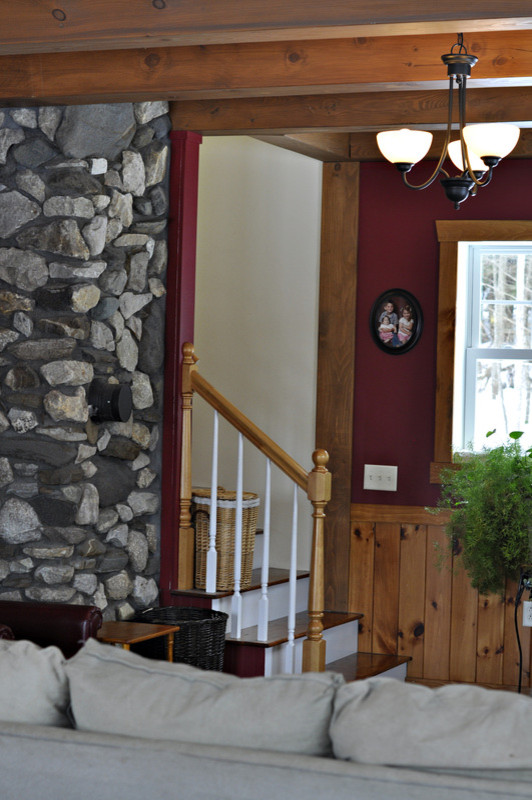 Inspiration for a transitional staircase remodel in Burlington