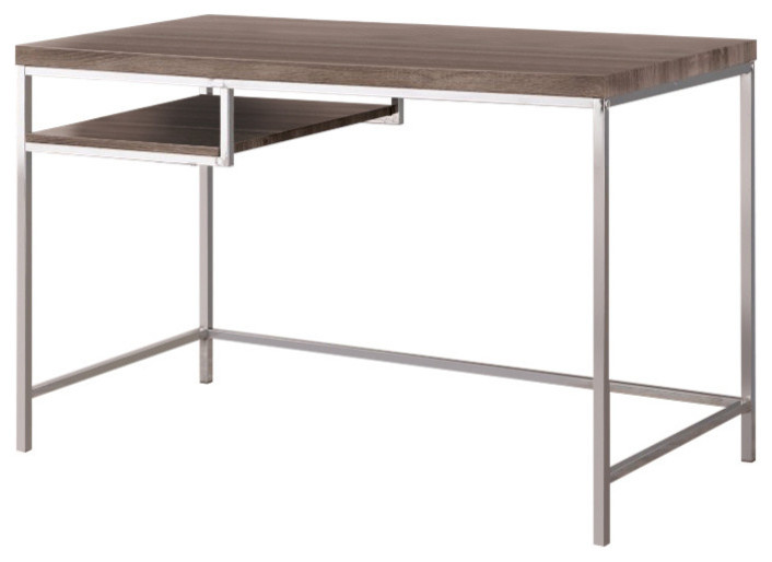 Benzara BM159139 Sleek And Elegant Writing Desk With Shelf, Gray