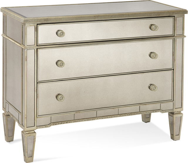 Borghese Mirrored Hall Chest, Mirrored Accent Chest Dresser
