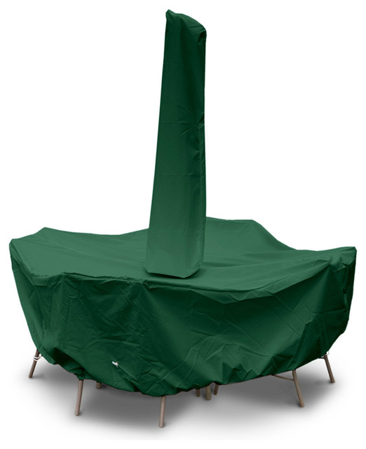 48" Round Table Dining Set Cover With Umbrella Hole Contemporary