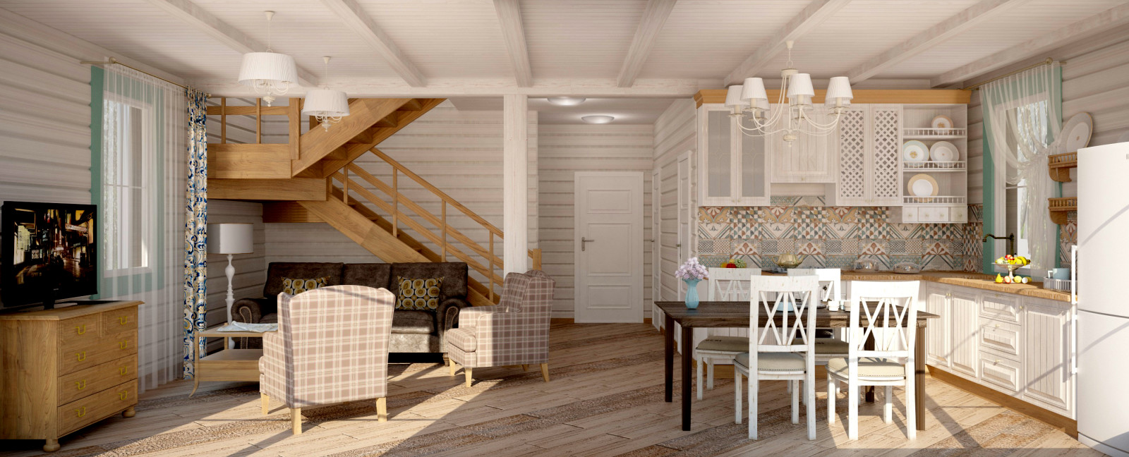 Интерьер загородного дома, д. Хабарское, Нижегородская область