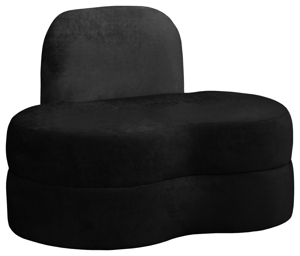Mitzy Velvet Upholstered, Kidney Shaped Chair Contemporary