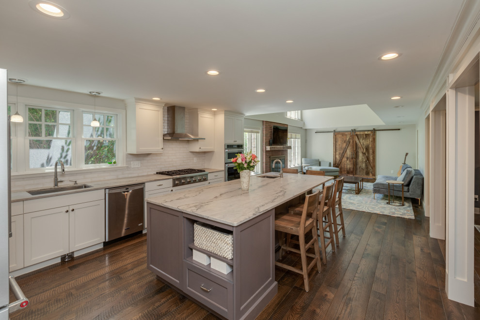 Example of a mid-sized transitional kitchen design in Boston