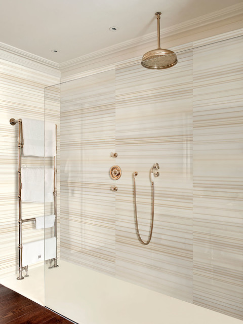 Corian Solid Surface Sepia Linear Contemporary Bathroom