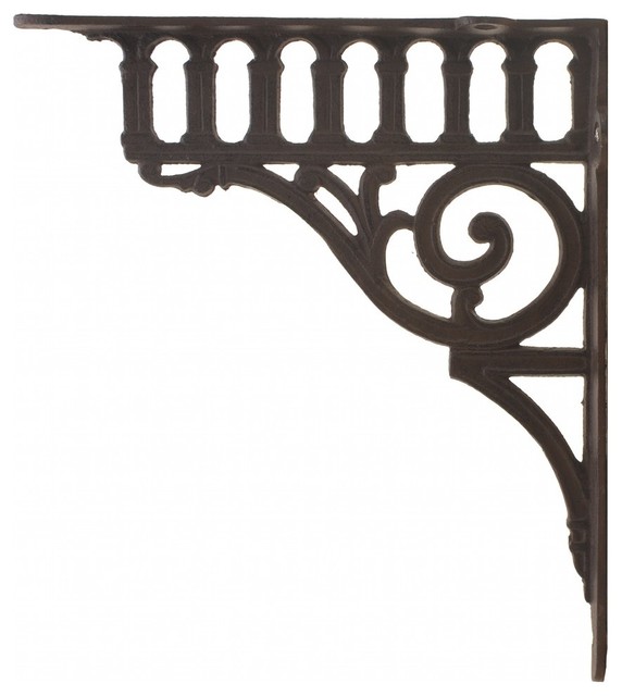 Cast Iron Wall Shelf Bracket Columns Rust Brown 10 Deep
