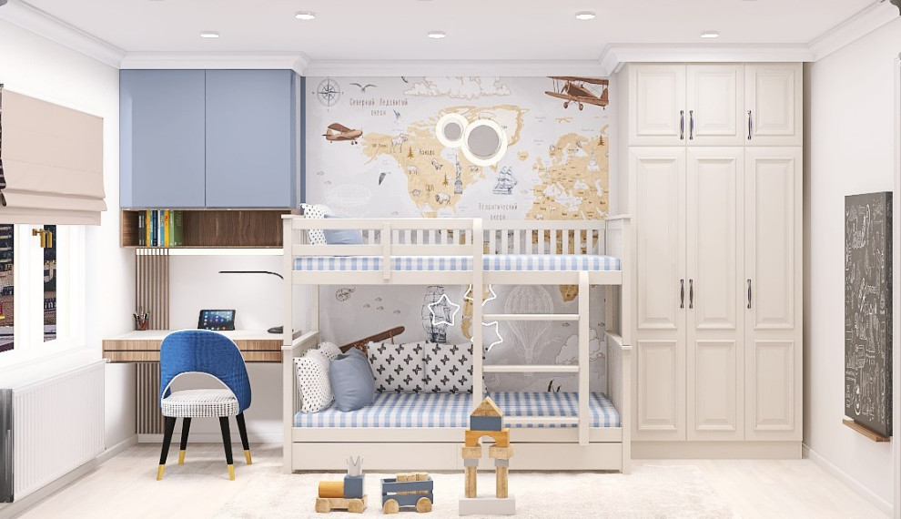 3-х комнатная квартира 90 м2 для семьи с двумя детьми в современном стиле