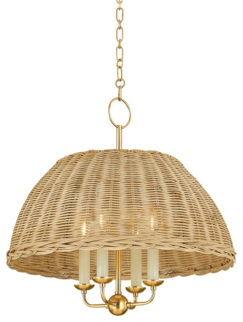 Mitzi Arwen Chandelier Aged Brass - Tropical - Chandeliers - by Hudson ...