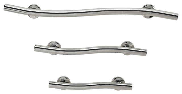 Wave Grab Bar Package Polished Chrome Stainless Steel 1 2 3 Wave Grab Bar Package Polished Chrome Stainless Steel 1 2
