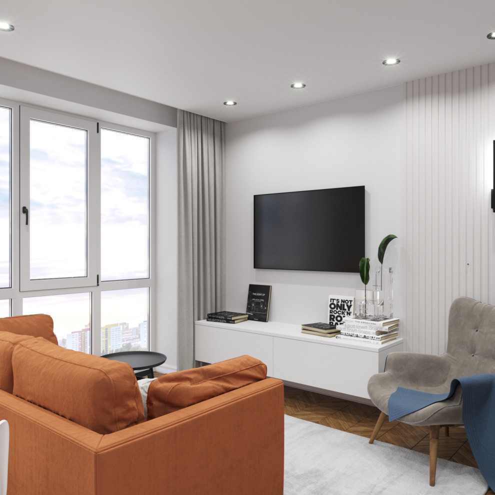 Дизайн интерьера однокомнатной квартиры 33 кв. м ЖК Дубрава